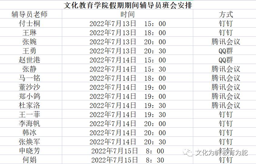 辅导员班会开展日程表 辅导员班会开展日程表